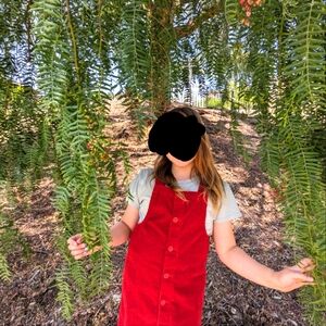 Red maroon Children's Place Overalls Dress 16 Corduroy
